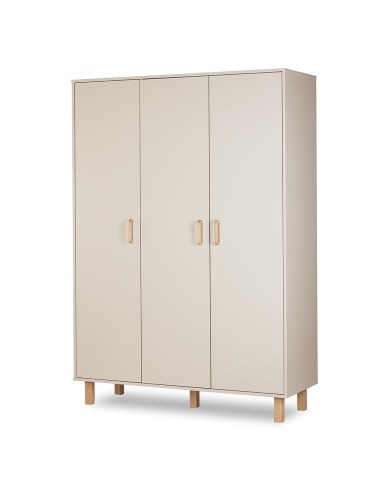 LAURA Armoire penderie 3 portes avec étagères et 3 tiroirs 195x137