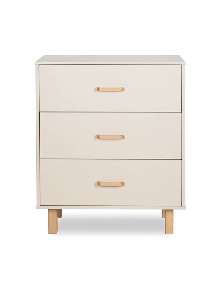 LAURA Chambre bébé armoire commode et lit évolutif 120x60 Champagne