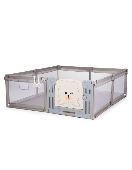AMICO Parc bébé 180×200 cm avec porte, filets respirants et 2 poignées