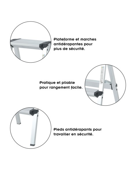 STEP Marchepied double pliable en aluminium