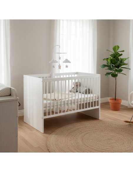 Lit évolutif bébé à barreaux convertible en lit enfant option tiroir