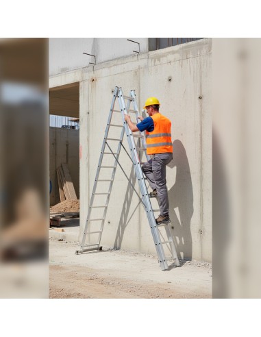 UP Echelle transformable en aluminium coulissante extensible 3 plans