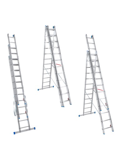 PETRA Echelle professionnelle transformable en aluminium 3 plans