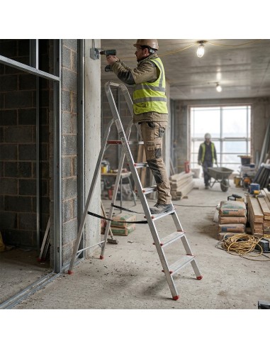 RISE Escabeau pliable en aluminium avec pieds antidérapants