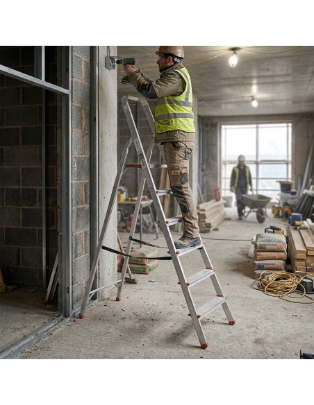 RISE Escabeau pliable en aluminium avec pieds antidérapants