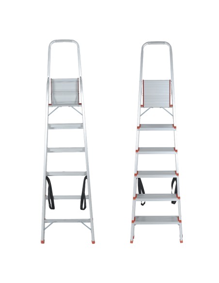 RISE Escabeau pliable en aluminium avec pieds antidérapants