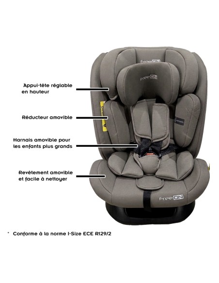 POLLO Siège auto enfant évolutif 40-150 cm i-Size naissance jusqu'à 12 ans