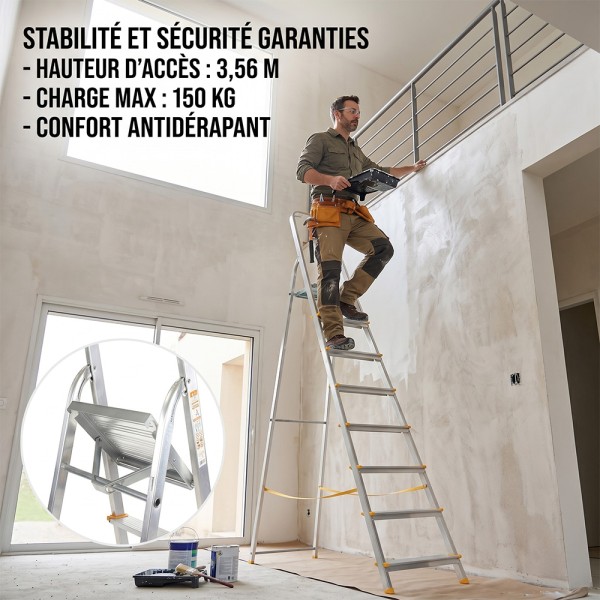 Escabeau en aluminium 8 marches