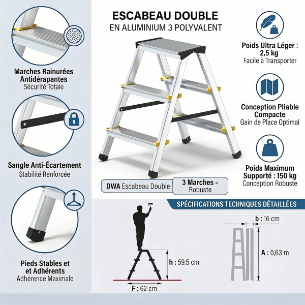 DWA Escabeau 3 marches