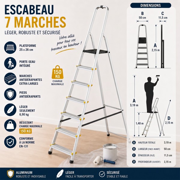 MOWA Escabeau 7 marches