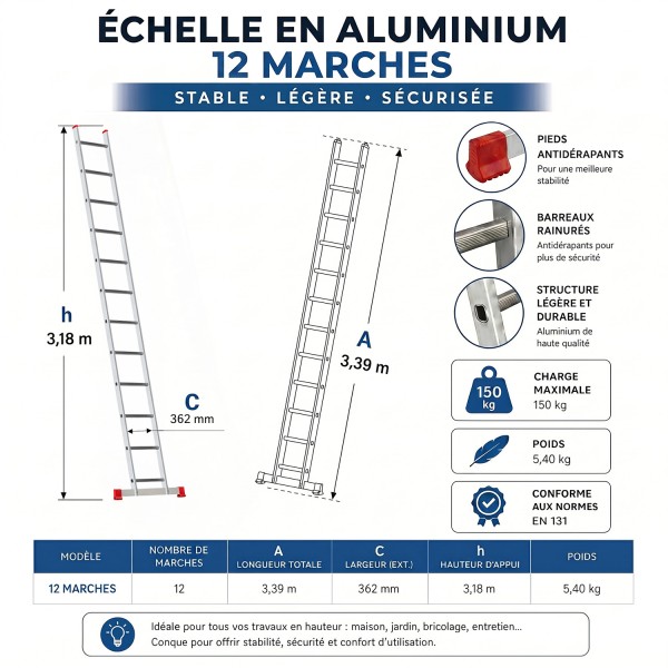 XTRA Echelle en aluminium simple