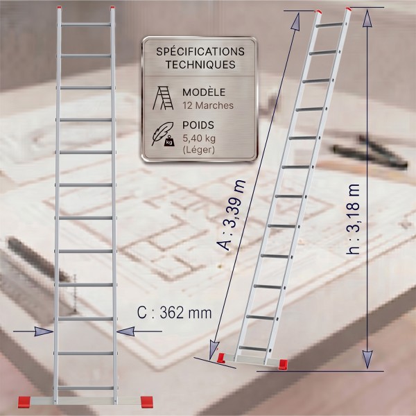 XTRA Echelle en aluminium simple