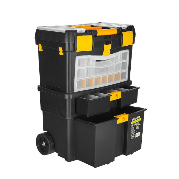 Chariot à outils modulable avec tiroirs et compartiments 3 niveaux