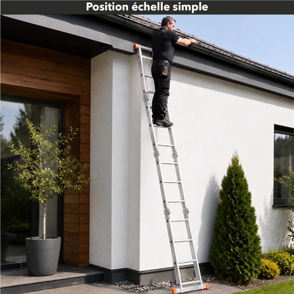 Échelle modulable aluminium 4x3 avec plateforme ZTRA