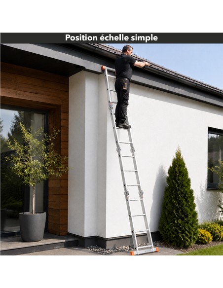 Échelle modulable aluminium 4x3 avec plateforme ZTRA