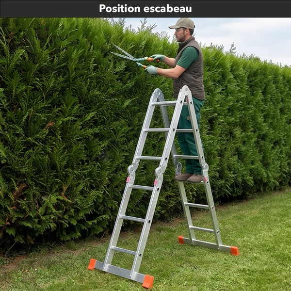 Échelle modulable aluminium 4x3 avec plateforme ZTRA