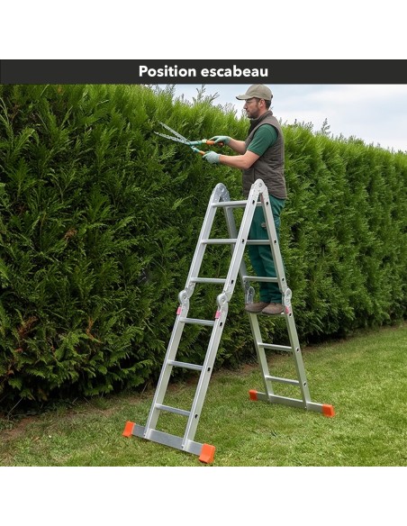 Échelle modulable aluminium 4x3 avec plateforme ZTRA