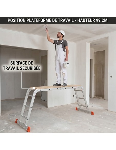 Échelle modulable aluminium 4x3 avec plateforme ZTRA