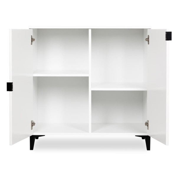 MIA Commode bébé en bois avec étagères 2 portes