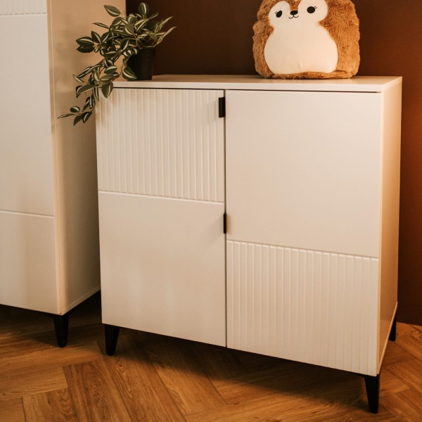 MIA Commode bébé en bois avec étagères 2 portes