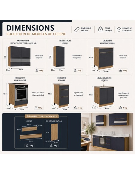 GLAM Ensemble meubles de cuisine