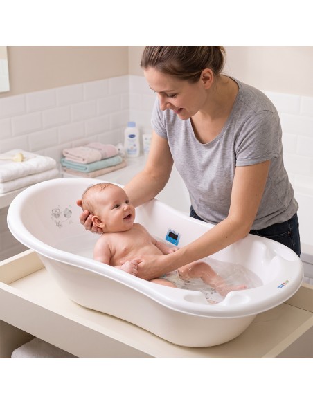 Baignoire bébé thermomètre pied évacuation 86 cm | BB-BOOM