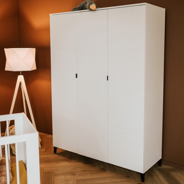 MIA Armoire penderie 3 portes avec étagères pour chambre enfant