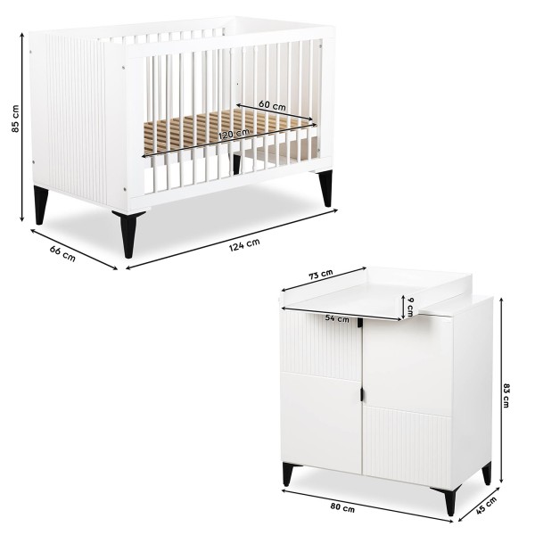 MIA Ensemble bébé Lit évolutif 120x60