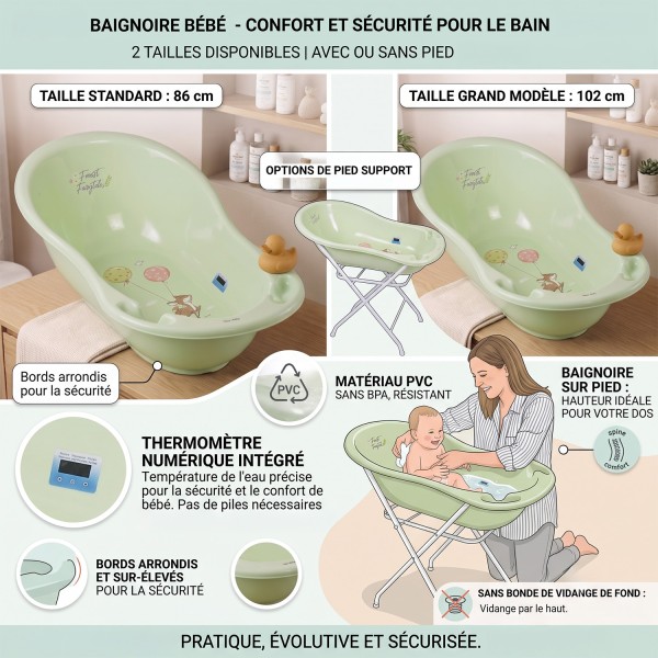 Baignoire bébé avec thermomètre