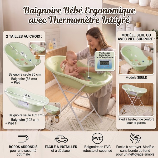 Baignoire bébé avec thermomètre