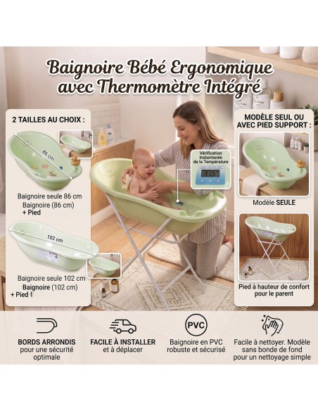 Baignoire bébé avec thermomètre