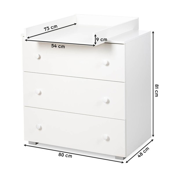 PAOLA Commode bébé 3 tiroirs