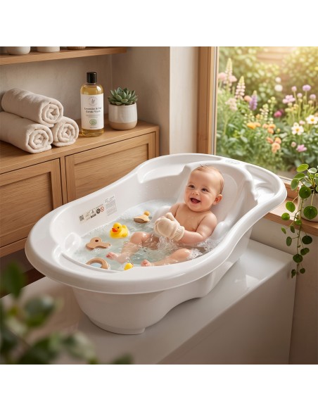 Baignoire bébé avec réducteur et thermomètre intégré