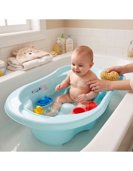 Baignoire bébé avec réducteur et thermomètre intégré