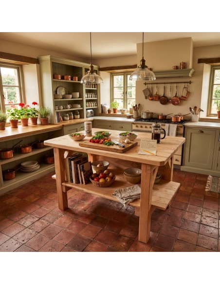 Îlot central de cuisine en bois Douglas