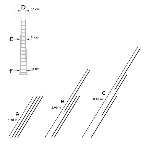 UP Échelle en aluminium transformable coulissante 3 plans