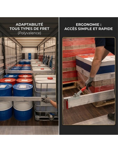 Barre d’arrimage télescopique aluminium utilitaire & remorque