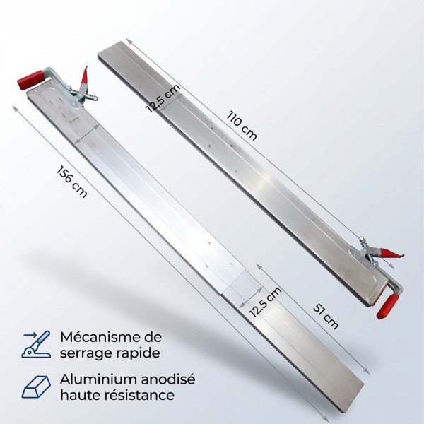 Barre d’arrimage télescopique aluminium utilitaire & remorque