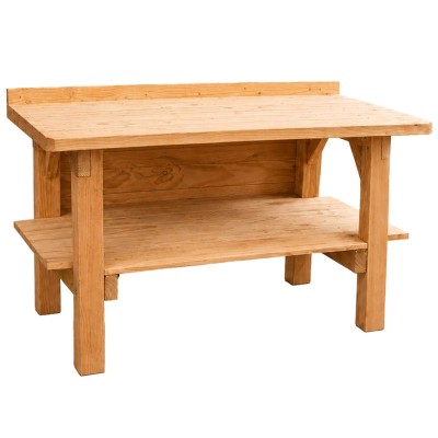 Établi livré monté en bois Douglas massif 150 cm avec étagère