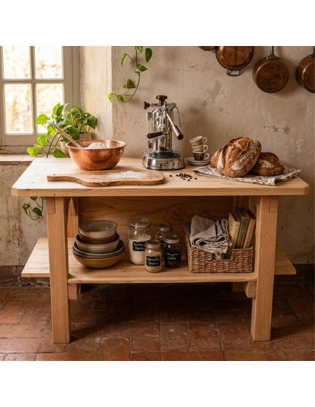 Îlot central de cuisine en Douglas massif 150 cm – livré monté