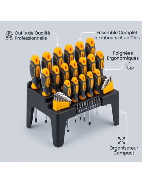Jeu de 44 tournevis avantages