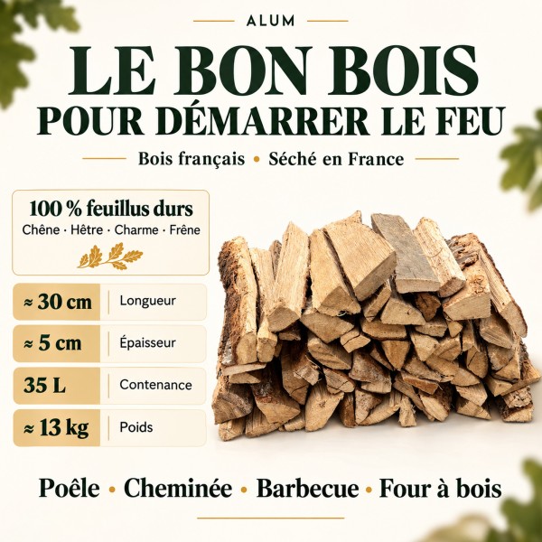 Bûchette allume-feu bois d'allumage pour barbecue, cheminée, poêle