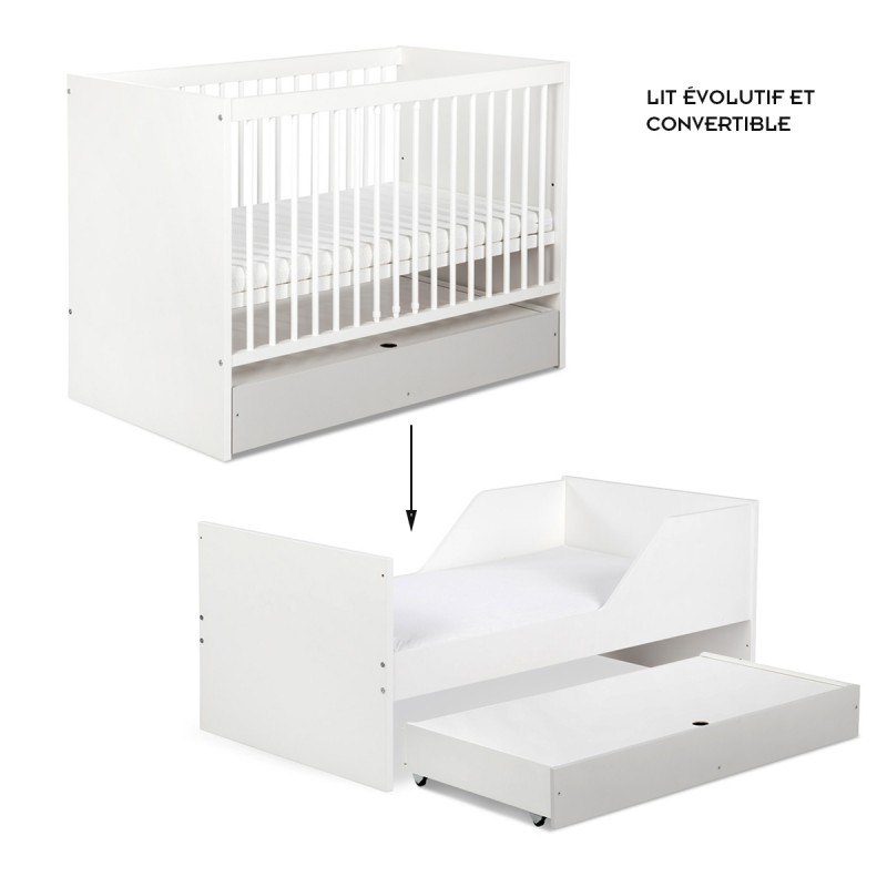 Grand tiroir sur roulettes sous le lit